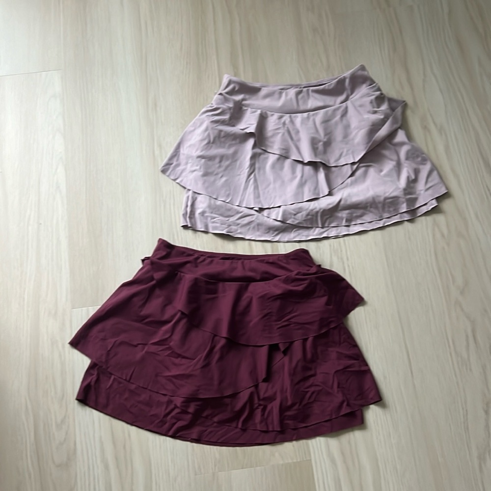 Tiered Ruffle Skirt - Mauve and Wine